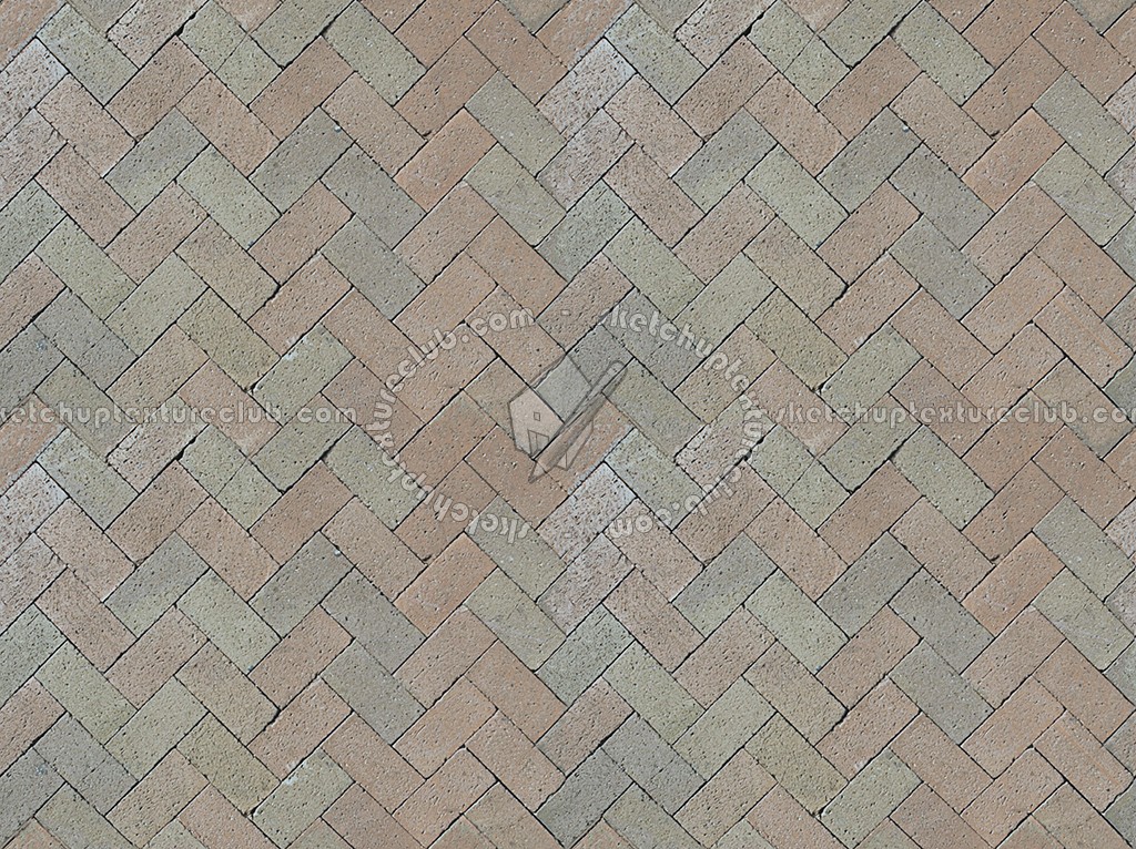 Textures - ARCHITECTURE - PAVING OUTDOOR - Terracotta - Herringbone - Cotto paving herringbone outdoor texture seamless 06734 (seamless)