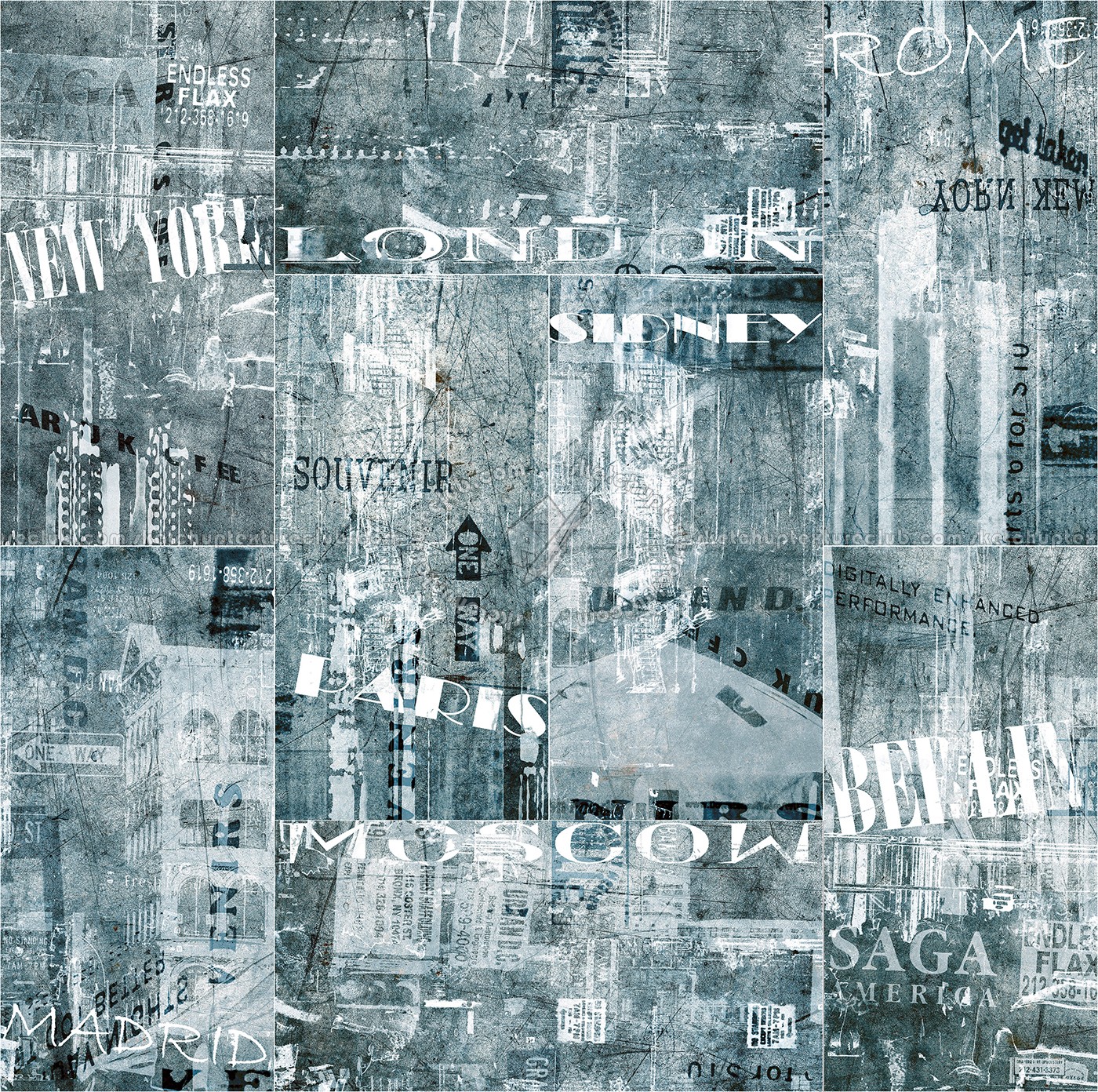 Textures - ARCHITECTURE - TILES INTERIOR - Design Industry - Graffiti urban style rectangular tile texture seamless 14048 (seamless)