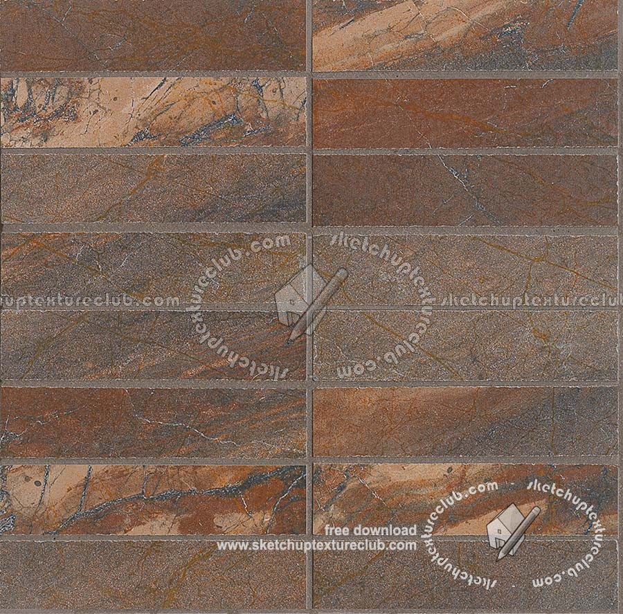 Textures - ARCHITECTURE - TILES INTERIOR - Marble tiles - coordinated themes - Mosaic copper raw marble cm30x30 texture seamless 18125 (seamless)