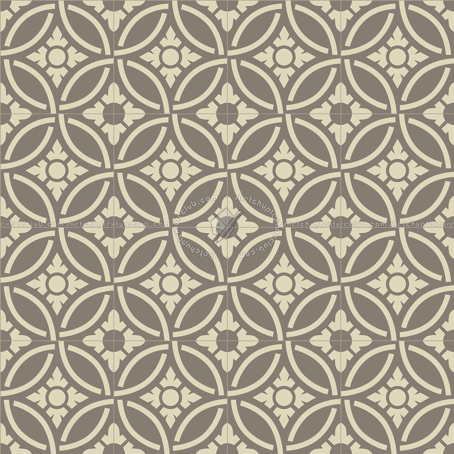 Textures - ARCHITECTURE - TILES INTERIOR - Cement - Encaustic - Victorian - Victorian cement floor tile texture seamless 13663 (seamless)