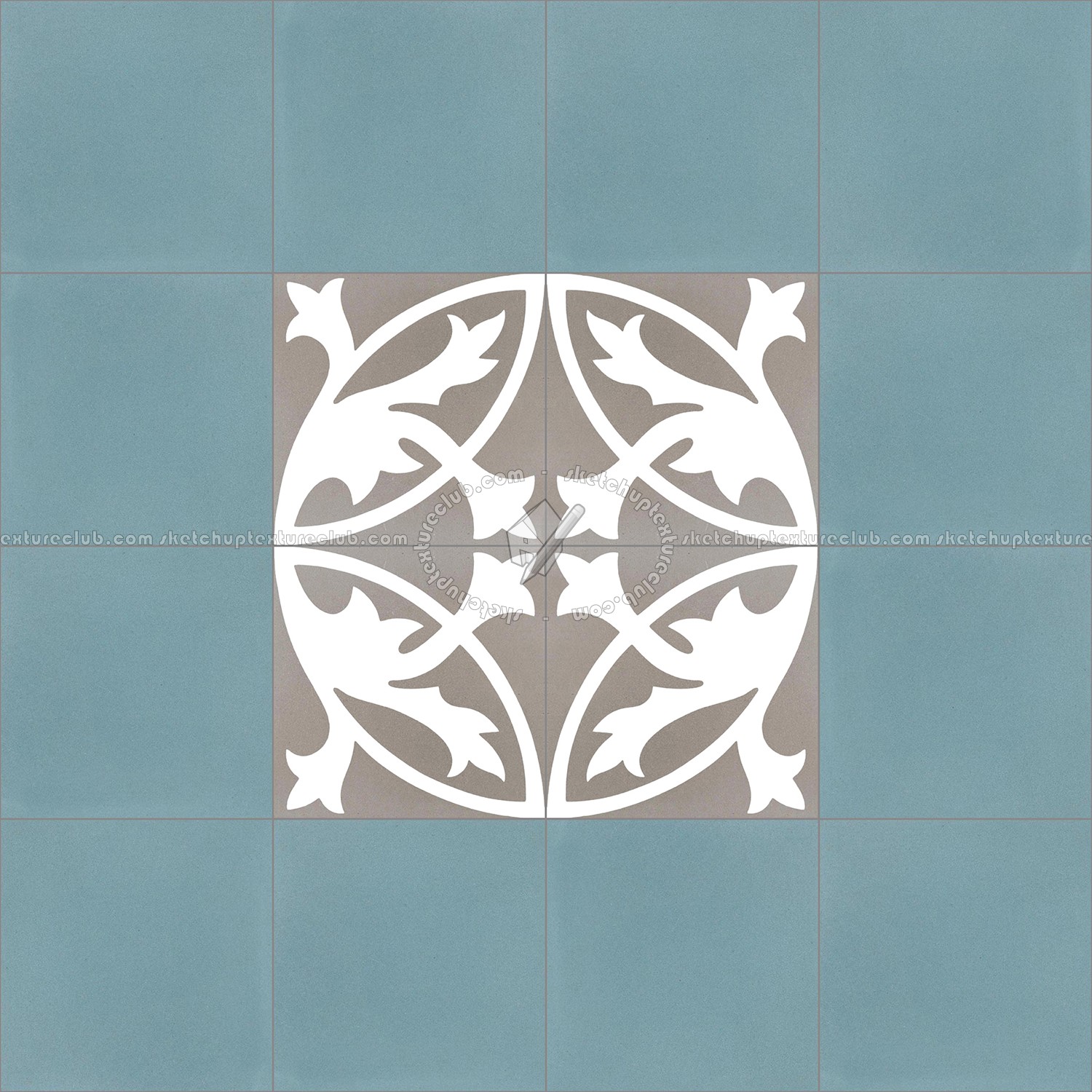Textures - ARCHITECTURE - TILES INTERIOR - Cement - Encaustic - Encaustic - Traditional encaustic cement ornate tile texture seamless 13444 (seamless)