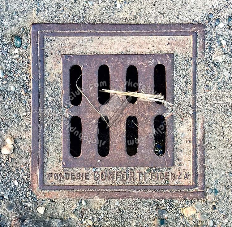 Textures   -   ARCHITECTURE   -   ROADS   -   Street elements  - Old rusty metal manhole texture 19699