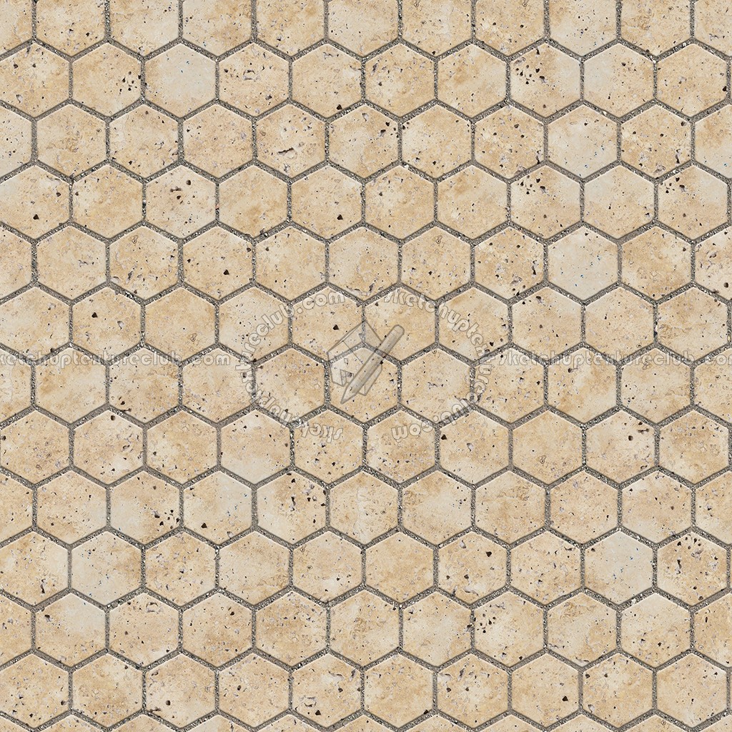 Textures   -   ARCHITECTURE   -   PAVING OUTDOOR   -   Hexagonal  - Travertine paving outdoor hexagonal texture seamless 05992 (seamless)