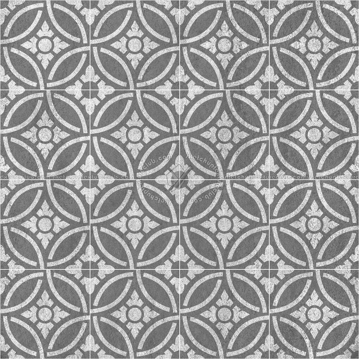 Textures - ARCHITECTURE - TILES INTERIOR - Cement - Encaustic - Victorian - Victorian cement floor tile texture seamless 13665 (seamless)