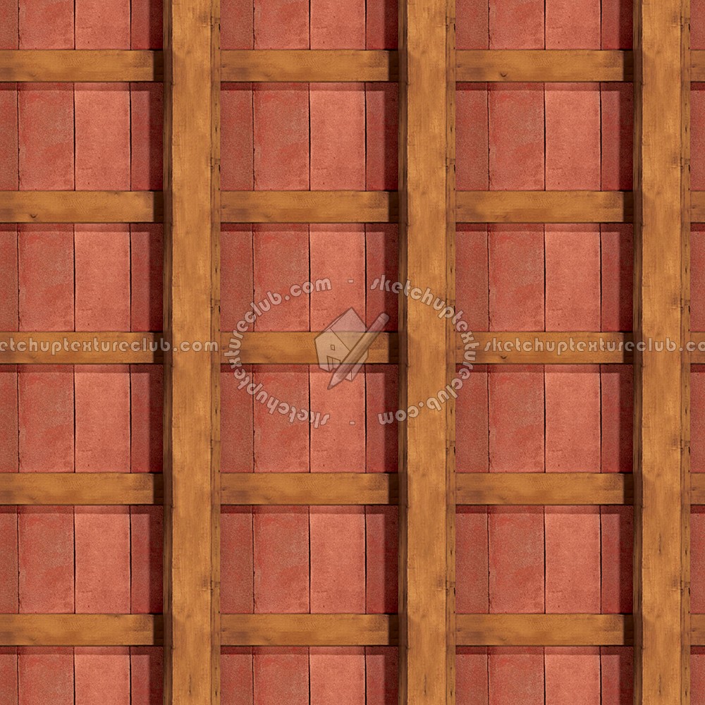 Textures   -   ARCHITECTURE   -   ROOFINGS   -   Inside roofings  - Wood terracotta inside roofing texture seamless 17466 (seamless)