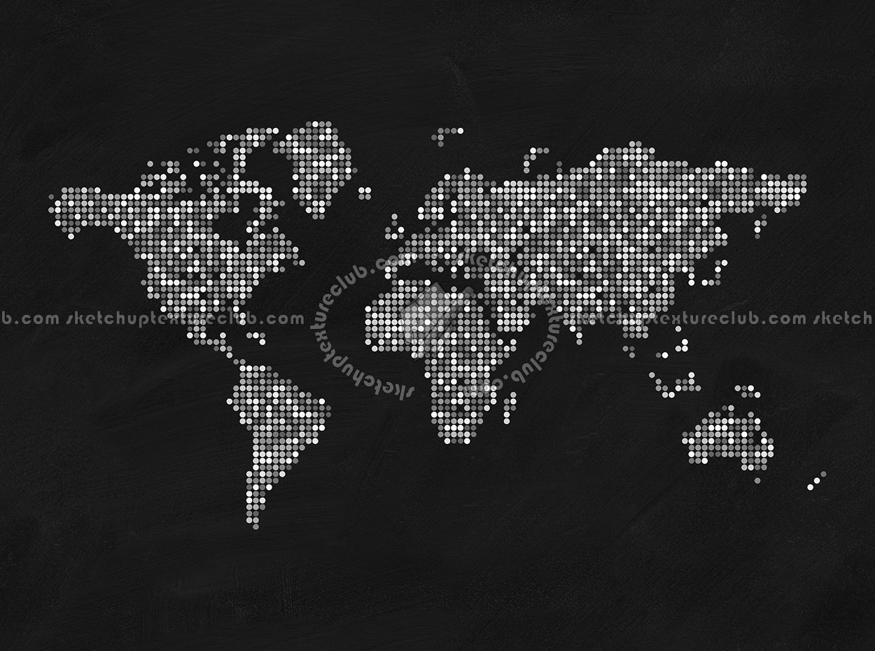 Textures - ARCHITECTURE - DECORATIVE PANELS - World maps - Chalkboard maps - Chalkboard interior decorative world map 03101