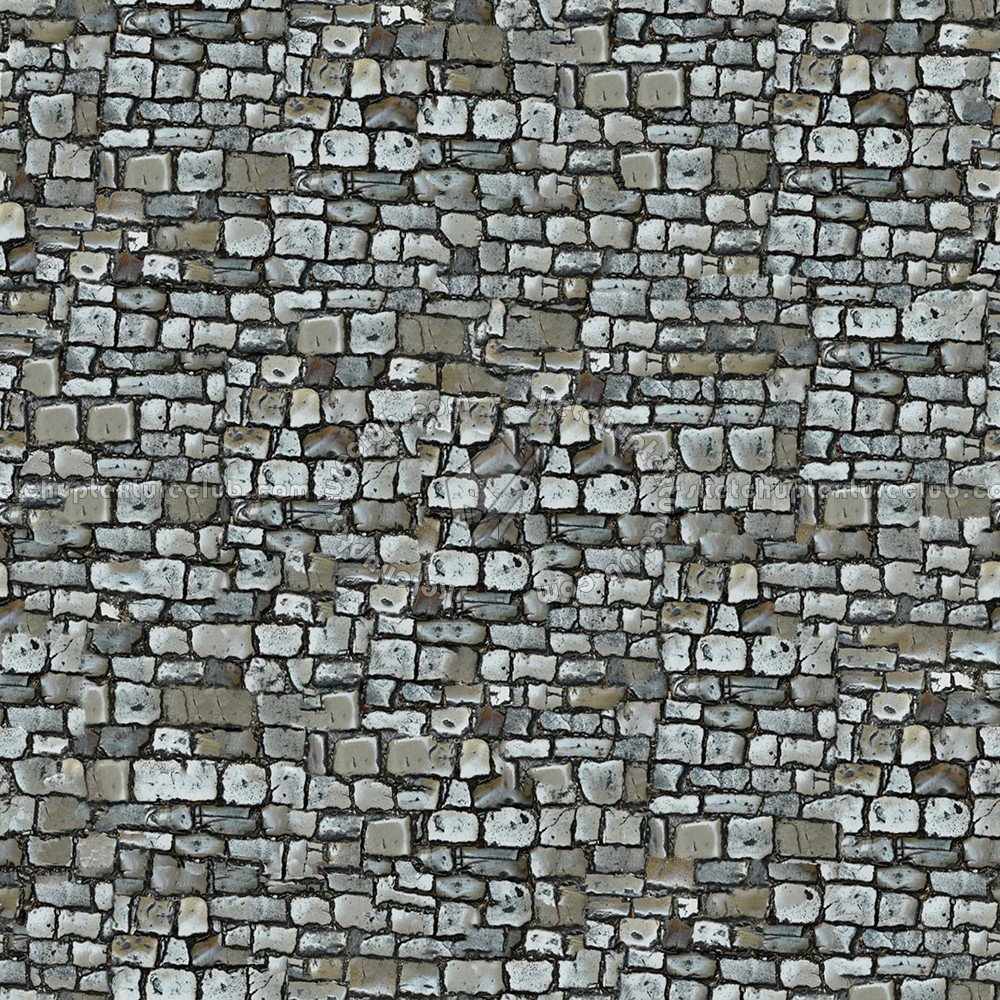 Textures   -   ARCHITECTURE   -   ROADS   -   Paving streets   -   Damaged cobble  - Damaged street paving cobblestone texture seamless 07454 (seamless)