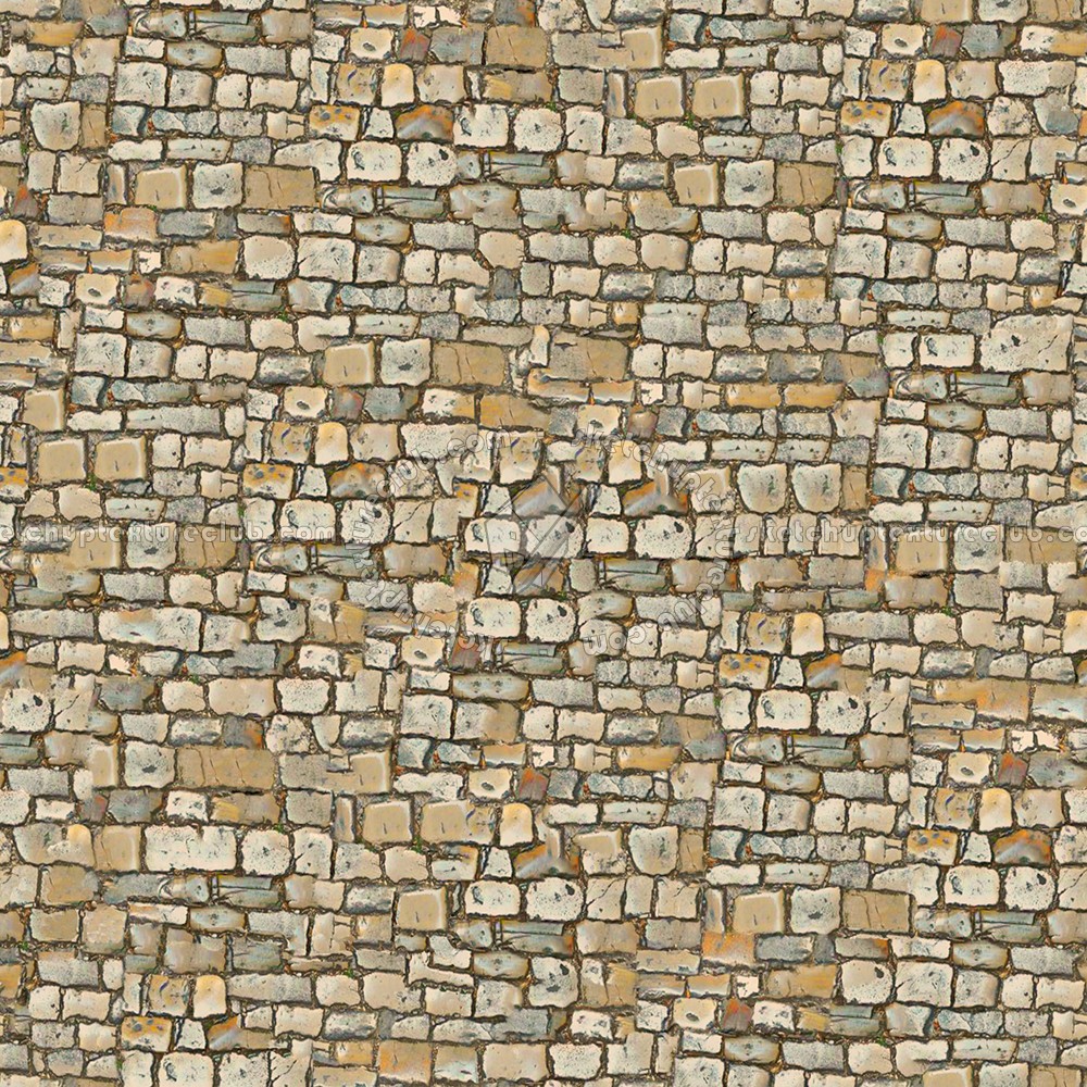 Textures   -   ARCHITECTURE   -   ROADS   -   Paving streets   -   Damaged cobble  - Damaged street paving cobblestone texture seamless 07455 (seamless)
