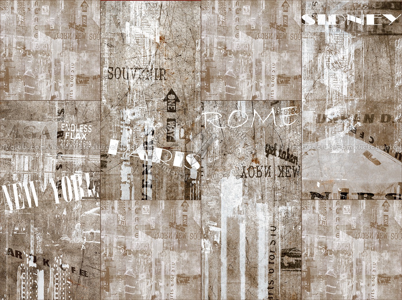 Textures - ARCHITECTURE - TILES INTERIOR - Design Industry - Graffiti urban style mixed size tile texture seamless 14052 (seamless)