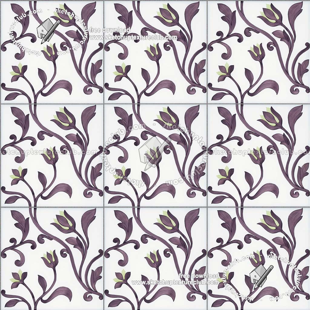 Textures - ARCHITECTURE - TILES INTERIOR - Ornate tiles - Floral tiles - Ceramic floral tiles texture seamless 19175 (seamless)