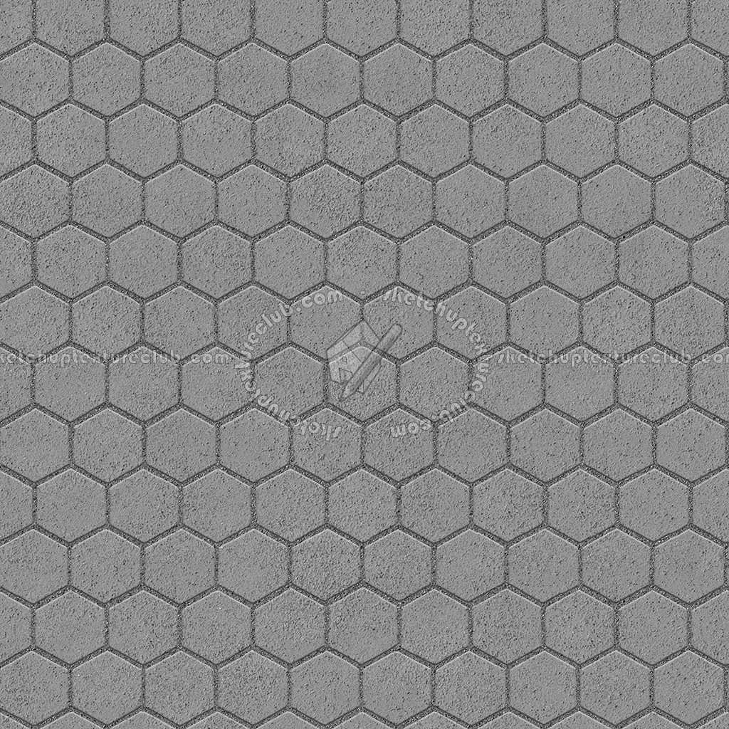 Textures - ARCHITECTURE - PAVING OUTDOOR - Hexagonal - Concrete paving outdoor hexagonal texture seamless 05995 (seamless)