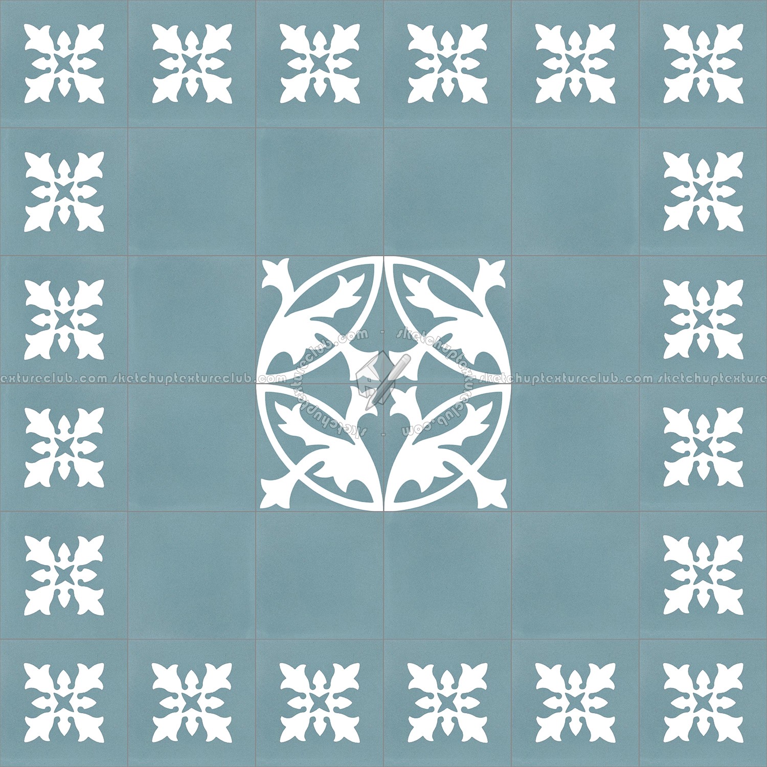 Textures - ARCHITECTURE - TILES INTERIOR - Cement - Encaustic - Encaustic - Traditional encaustic cement ornate tile texture seamless 13448 (seamless)