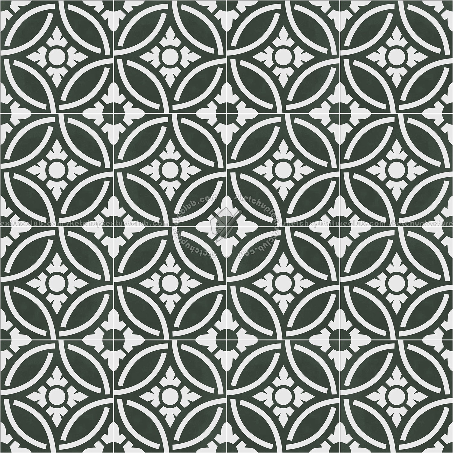 Textures - ARCHITECTURE - TILES INTERIOR - Cement - Encaustic - Victorian - Victorian cement floor tile texture seamless 13668 (seamless)