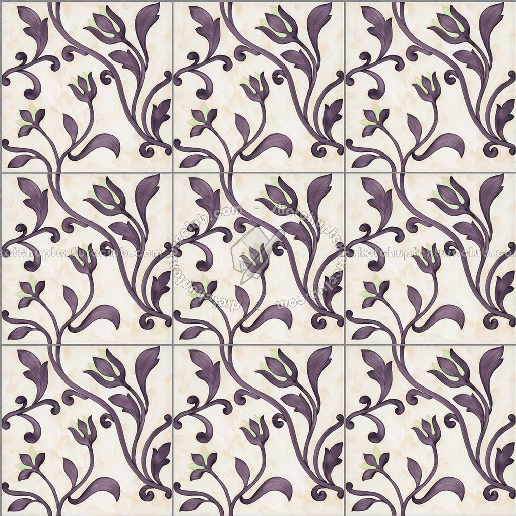 Textures   -   ARCHITECTURE   -   TILES INTERIOR   -   Ornate tiles   -   Floral tiles  - Ceramic floral tiles texture seamless 19176 (seamless)