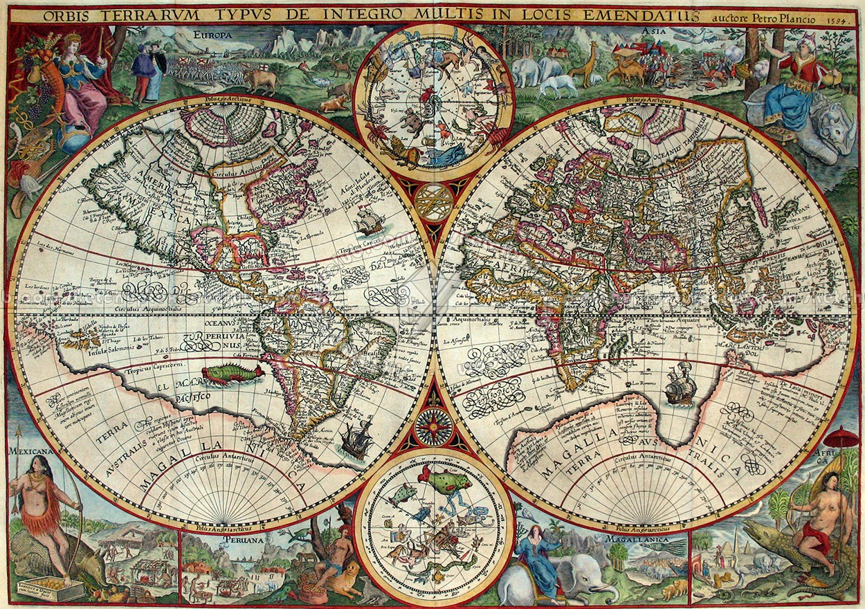 Textures   -   ARCHITECTURE   -   DECORATIVE PANELS   -   World maps   -   Vintage maps  - Interior decoration vintage map 03229