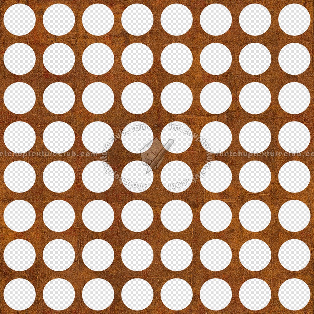 Textures   -   MATERIALS   -   METALS   -   Perforated  - Rusty copper perforated plate texture seamless 10487 (seamless)