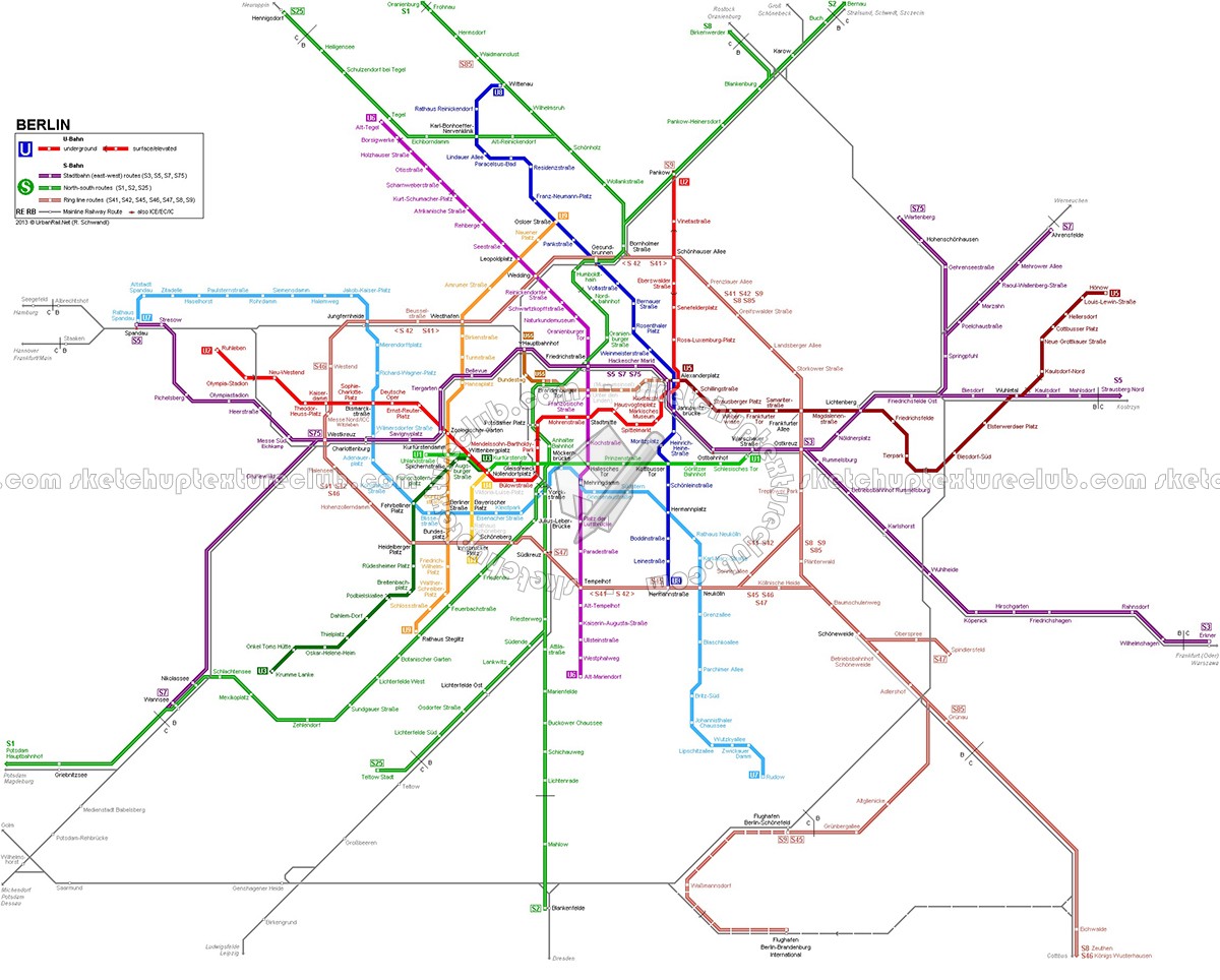 Textures   -   ARCHITECTURE   -   DECORATIVE PANELS   -   World maps   -   Metr&#242; maps  - Berlin metro map 03143