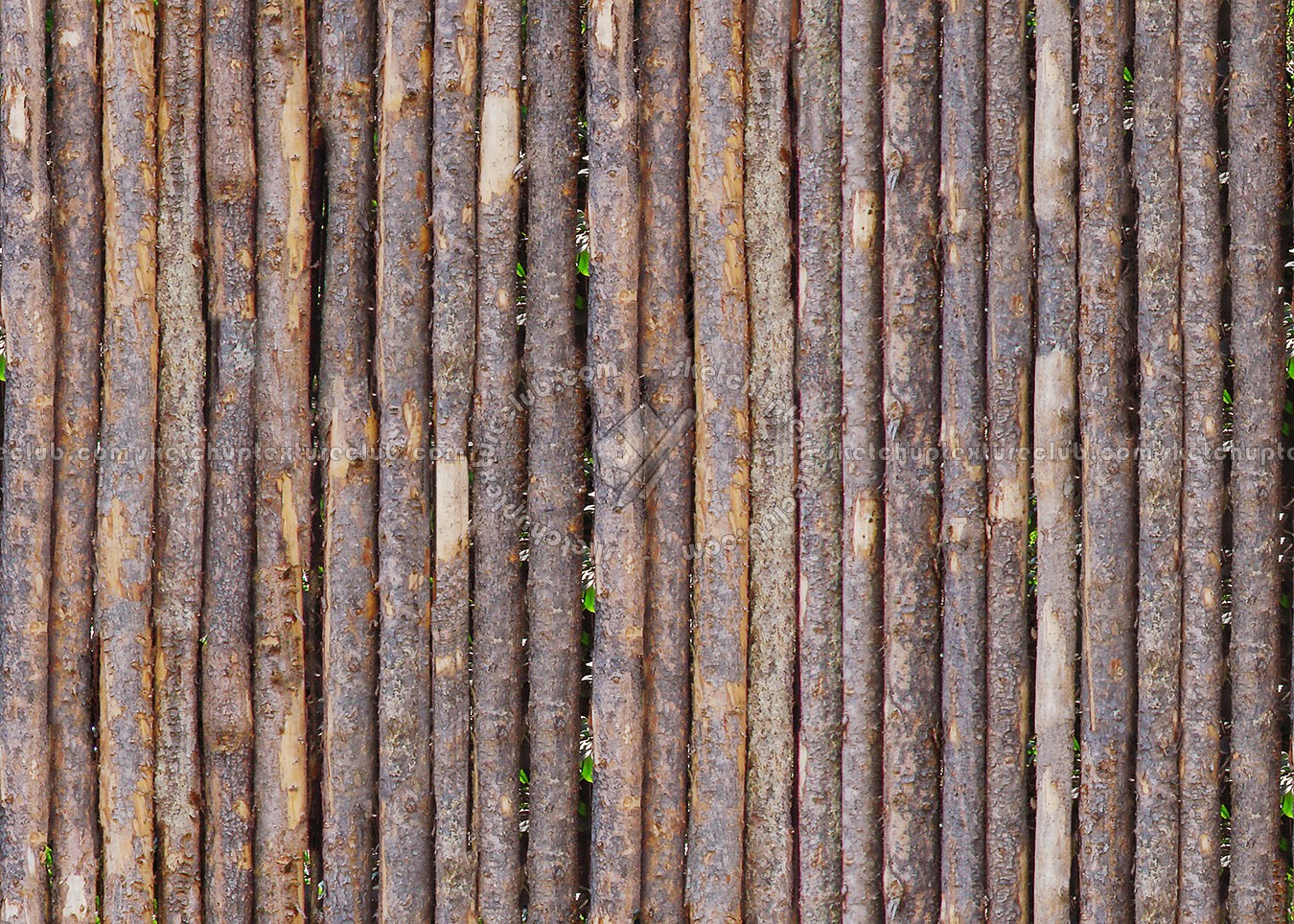 Textures   -   ARCHITECTURE   -   WOOD PLANKS   -   Wood fence  - Fence trunks wood texture seamless 09396 (seamless)