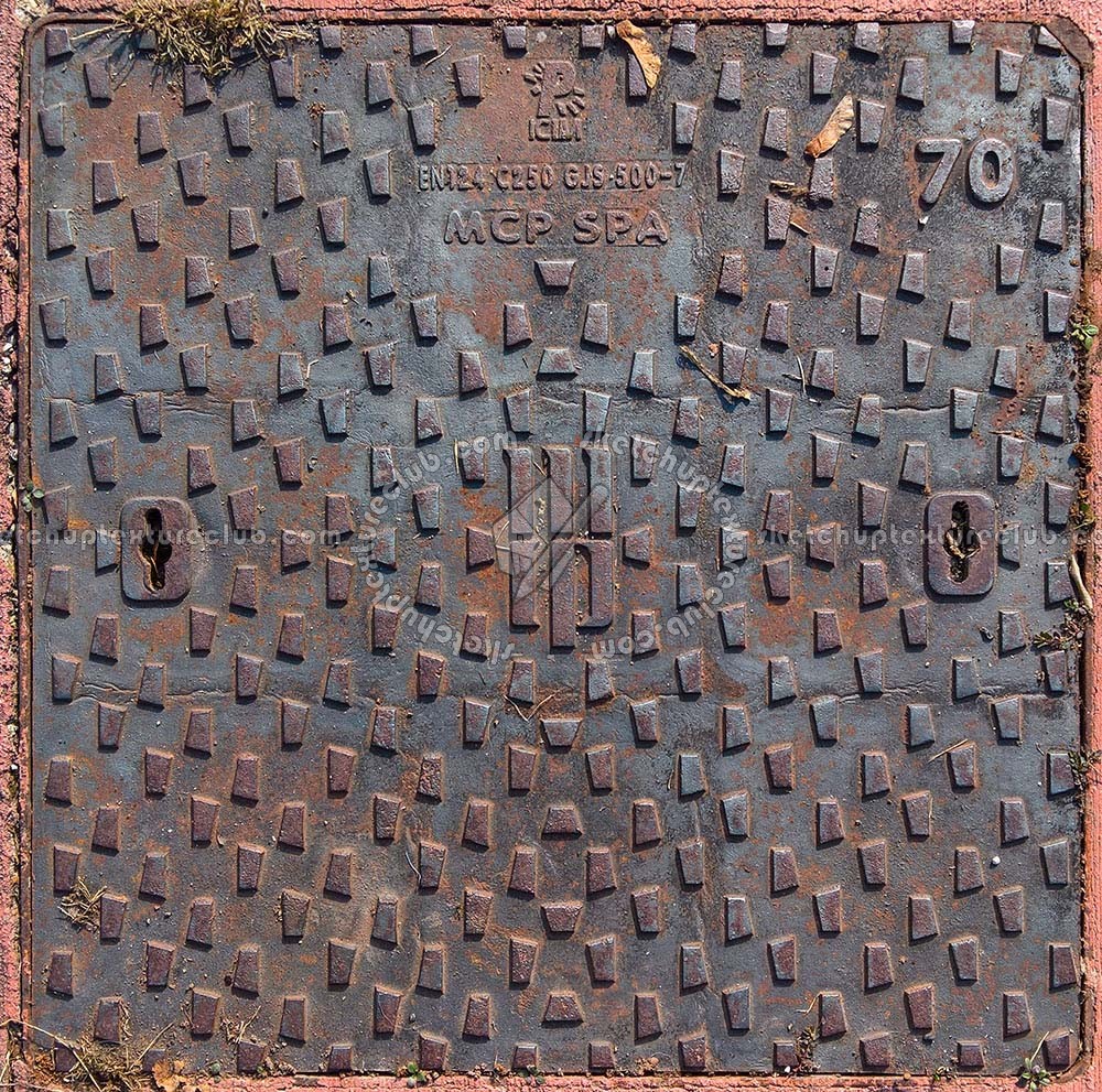 Textures   -   ARCHITECTURE   -   ROADS   -   Street elements  - Rusty metal manhole texture 19705