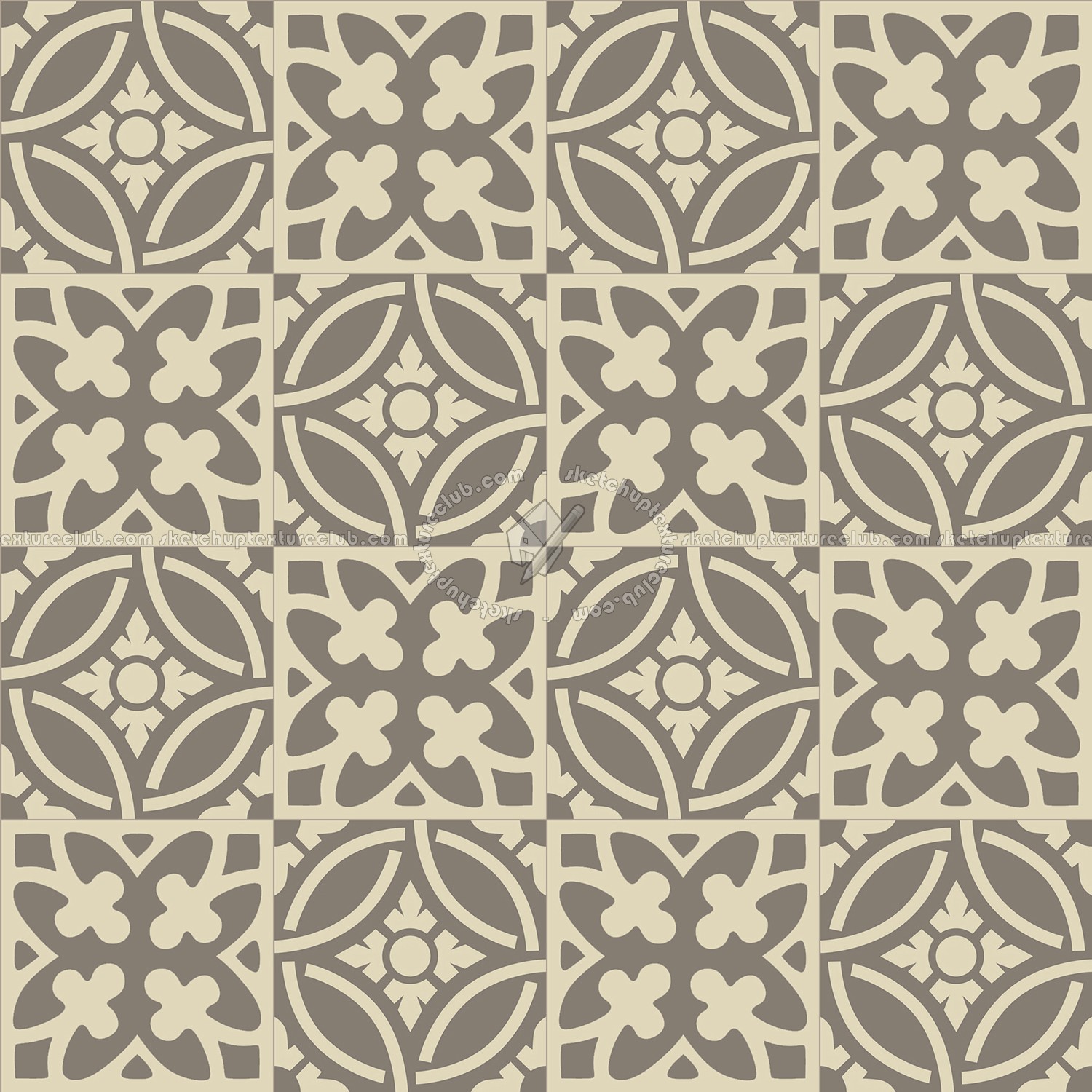 Textures   -   ARCHITECTURE   -   TILES INTERIOR   -   Cement - Encaustic   -   Victorian  - Victorian cement floor tile texture seamless 13671 (seamless)
