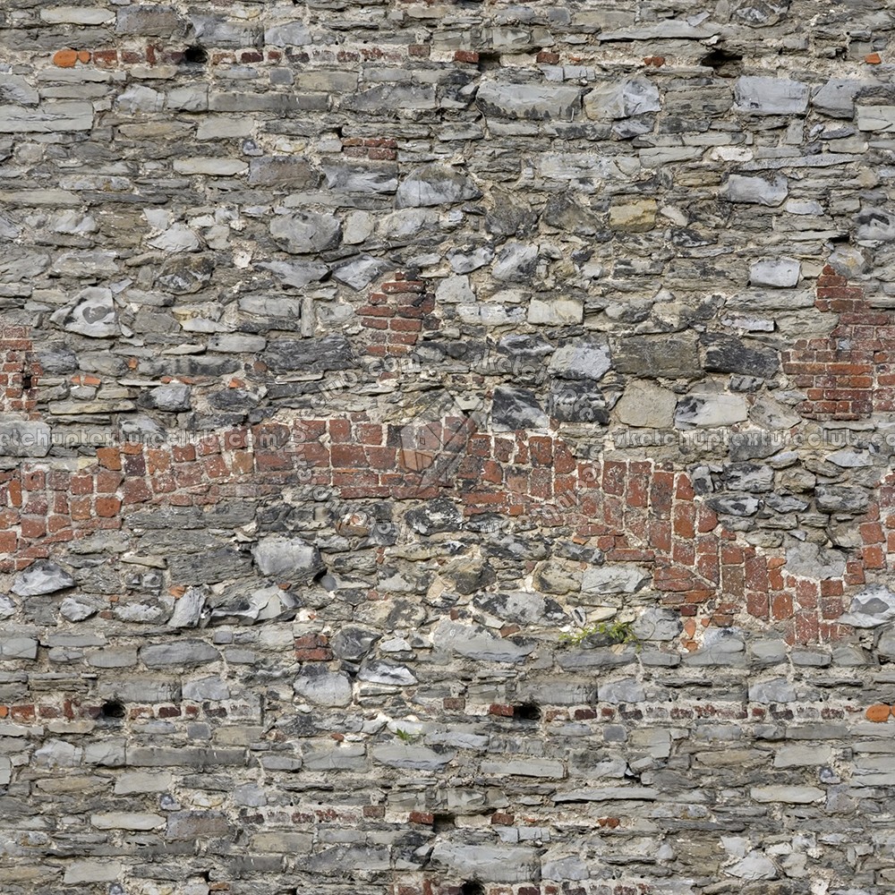Textures   -   ARCHITECTURE   -   STONES WALLS   -   Damaged walls  - Damaged wall stone texture seamless 08252 (seamless)