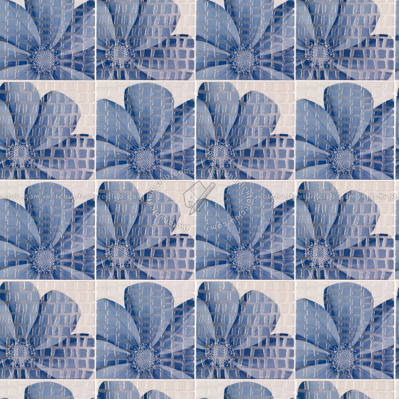 Textures - ARCHITECTURE - TILES INTERIOR - Mosaico - Mixed format - Mosaico floreal tiles texture seamless 15552 (seamless)