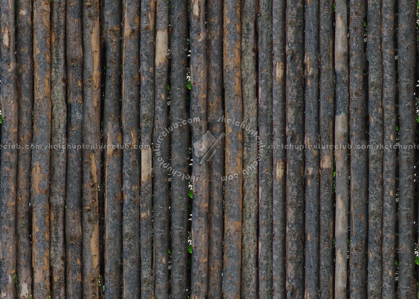 Textures   -   ARCHITECTURE   -   WOOD PLANKS   -   Wood fence  - Fence trunks wood texture seamless 09398 (seamless)