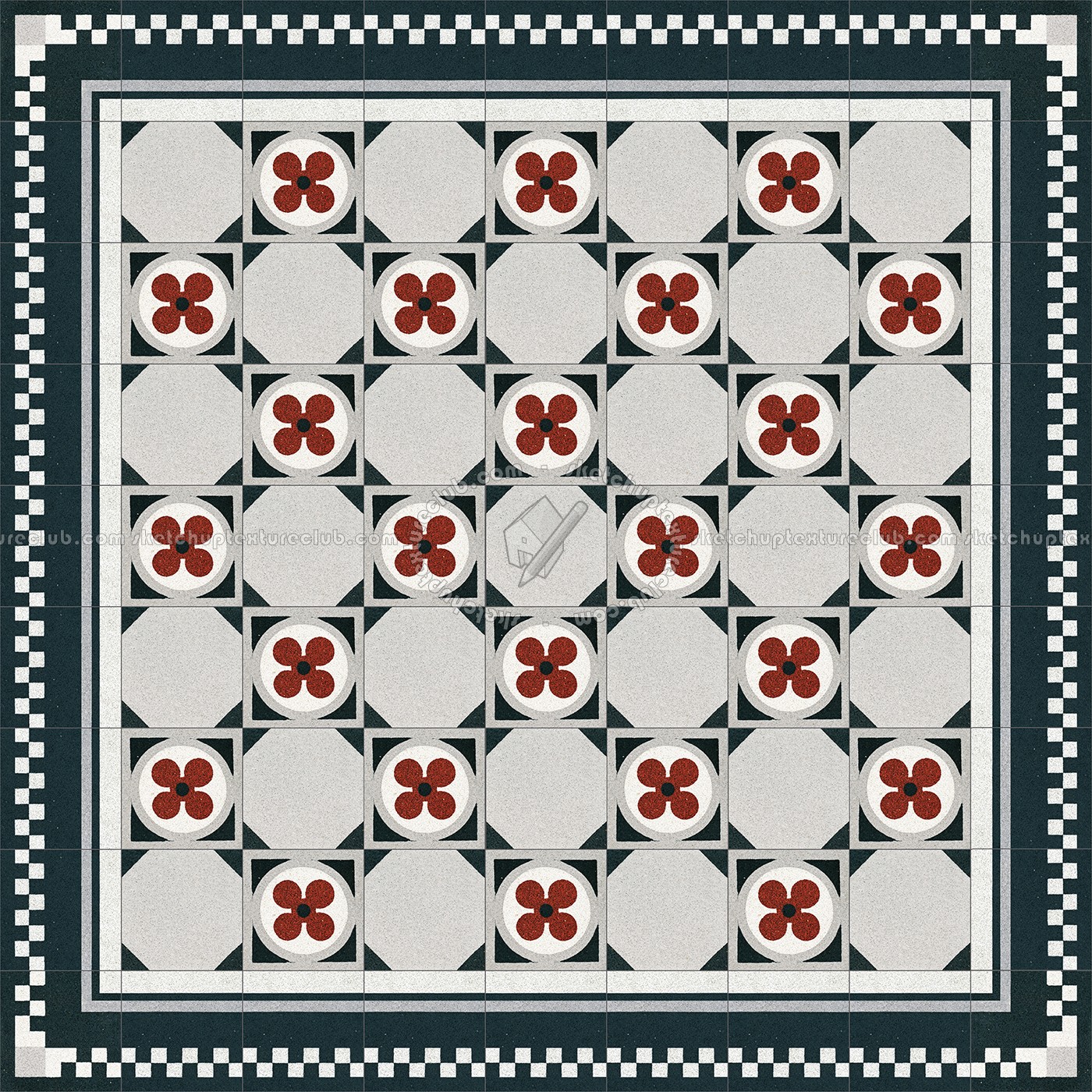 Textures   -   ARCHITECTURE   -   TILES INTERIOR   -   Cement - Encaustic   -   Cement  - Cement concrete tile texture seamless 13335 (seamless)