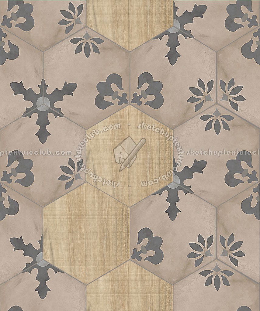Textures   -   ARCHITECTURE   -   TILES INTERIOR   -   Hexagonal mixed  - Hexagonal tile texture seamless 17119 (seamless)