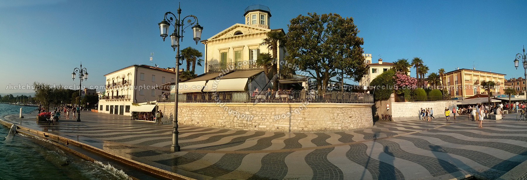 Textures - BACKGROUNDS & LANDSCAPES - CITY & TOWNS - Italy garda lake lazise city landscape texture 17530