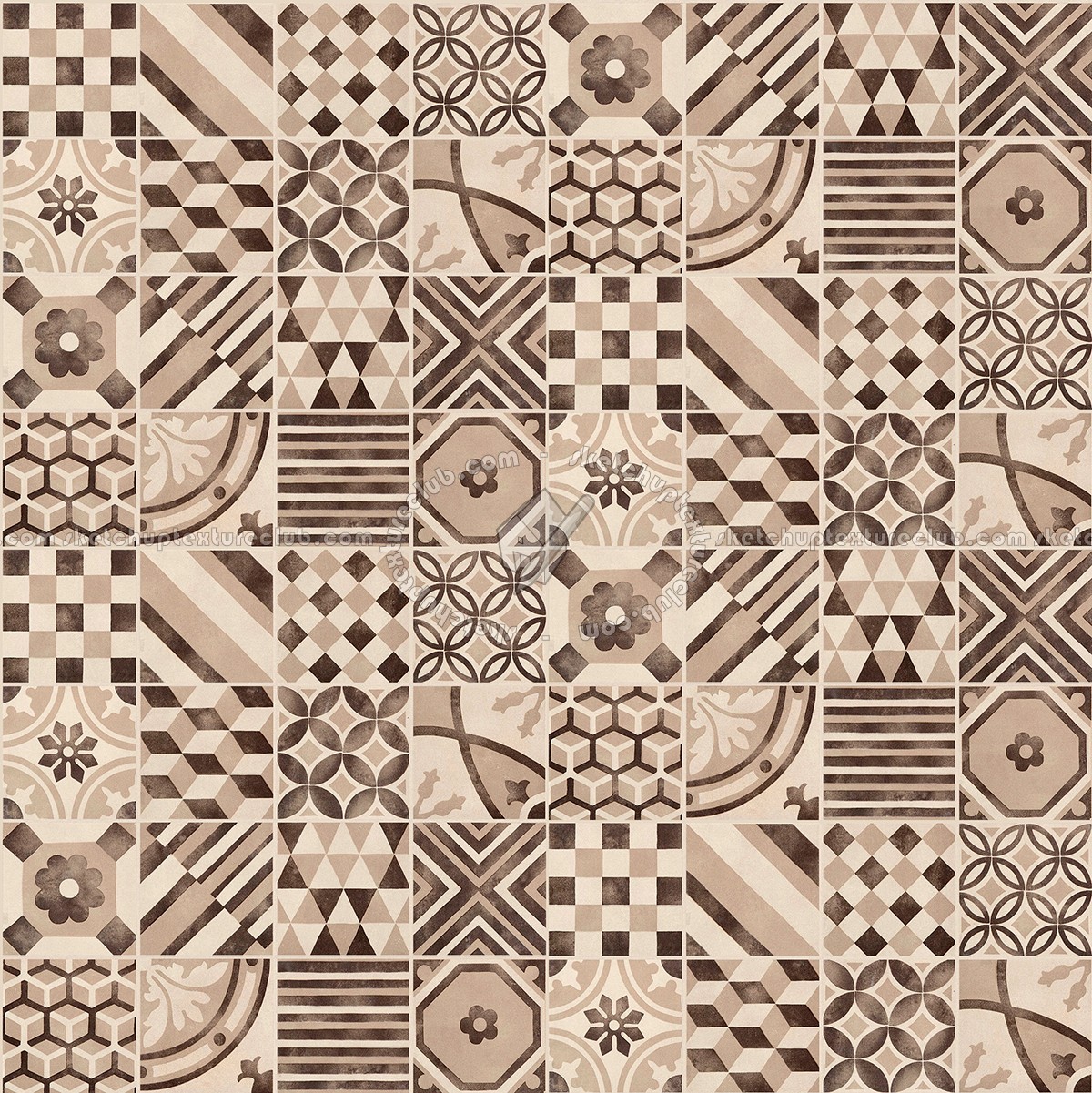 Textures   -   ARCHITECTURE   -   TILES INTERIOR   -   Ornate tiles   -   Patchwork  - Patchwork tile texture seamless 16607 (seamless)