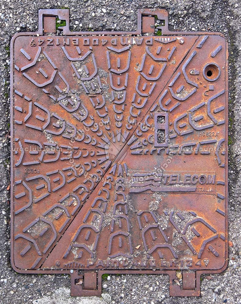 Textures   -   ARCHITECTURE   -   ROADS   -   Street elements  - Telecom rusty metal manhole texture 19709