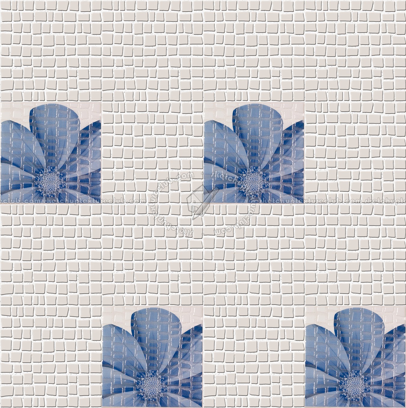 Textures   -   ARCHITECTURE   -   TILES INTERIOR   -   Mosaico   -   Mixed format  - Mosaico floreal tiles texture seamless 15556 (seamless)