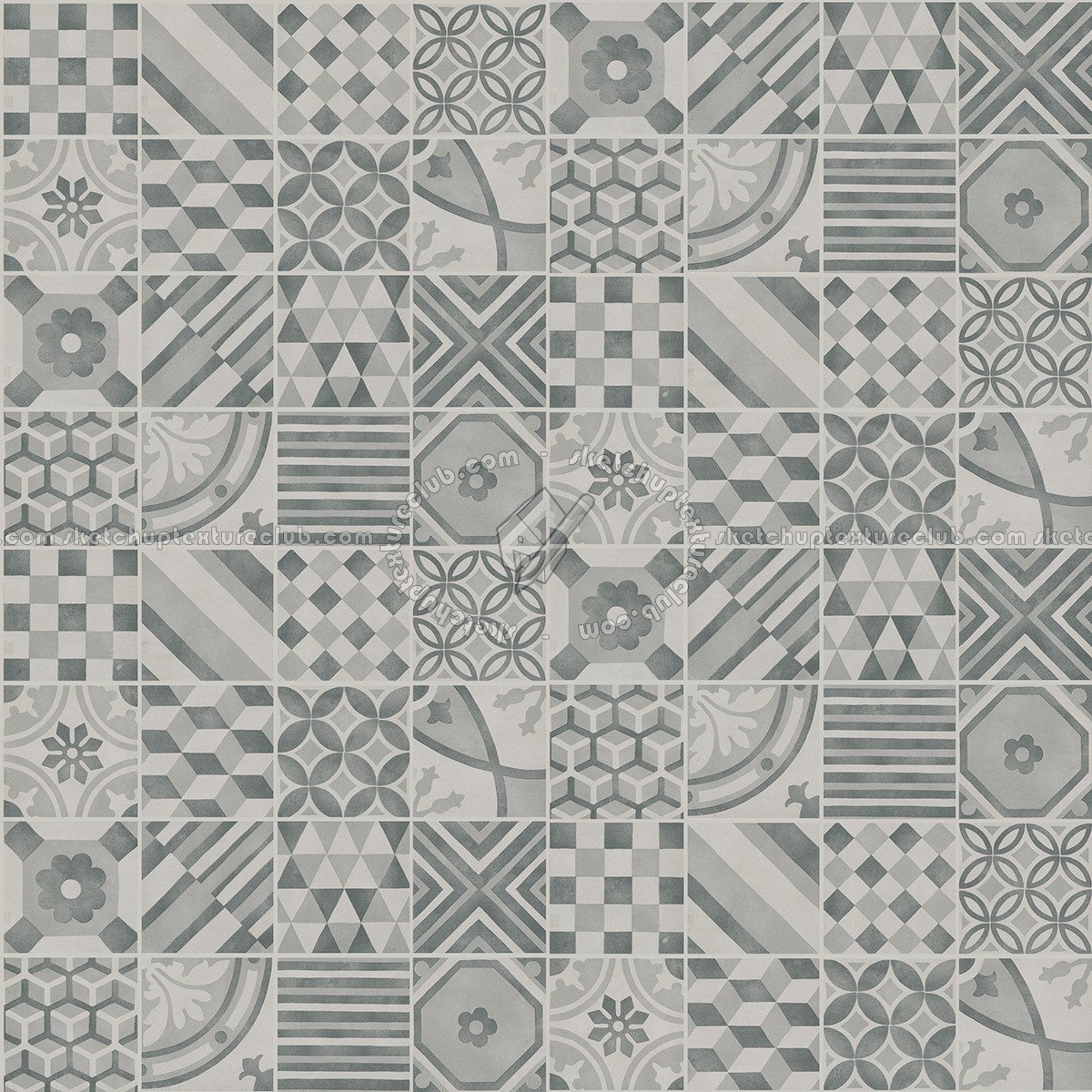 Textures   -   ARCHITECTURE   -   TILES INTERIOR   -   Ornate tiles   -   Patchwork  - Patchwork tile texture seamless 16609 (seamless)