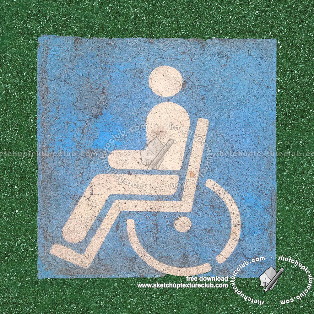 Textures - ARCHITECTURE - ROADS - Roads Markings - Road markings disabled parking texture 18758