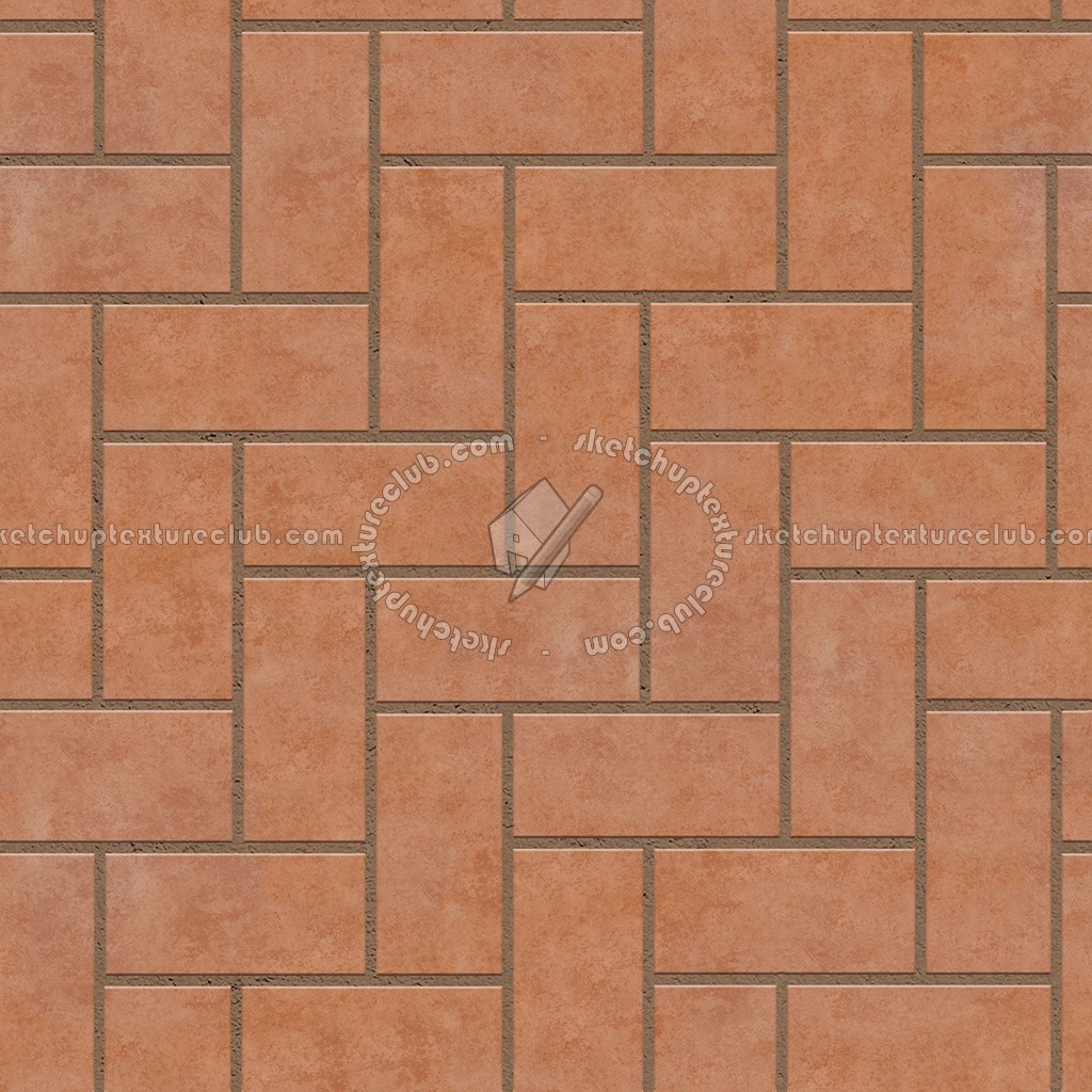 Textures   -   ARCHITECTURE   -   PAVING OUTDOOR   -   Terracotta   -   Herringbone  - Cotto paving herringbone outdoor texture seamless 06748 (seamless)