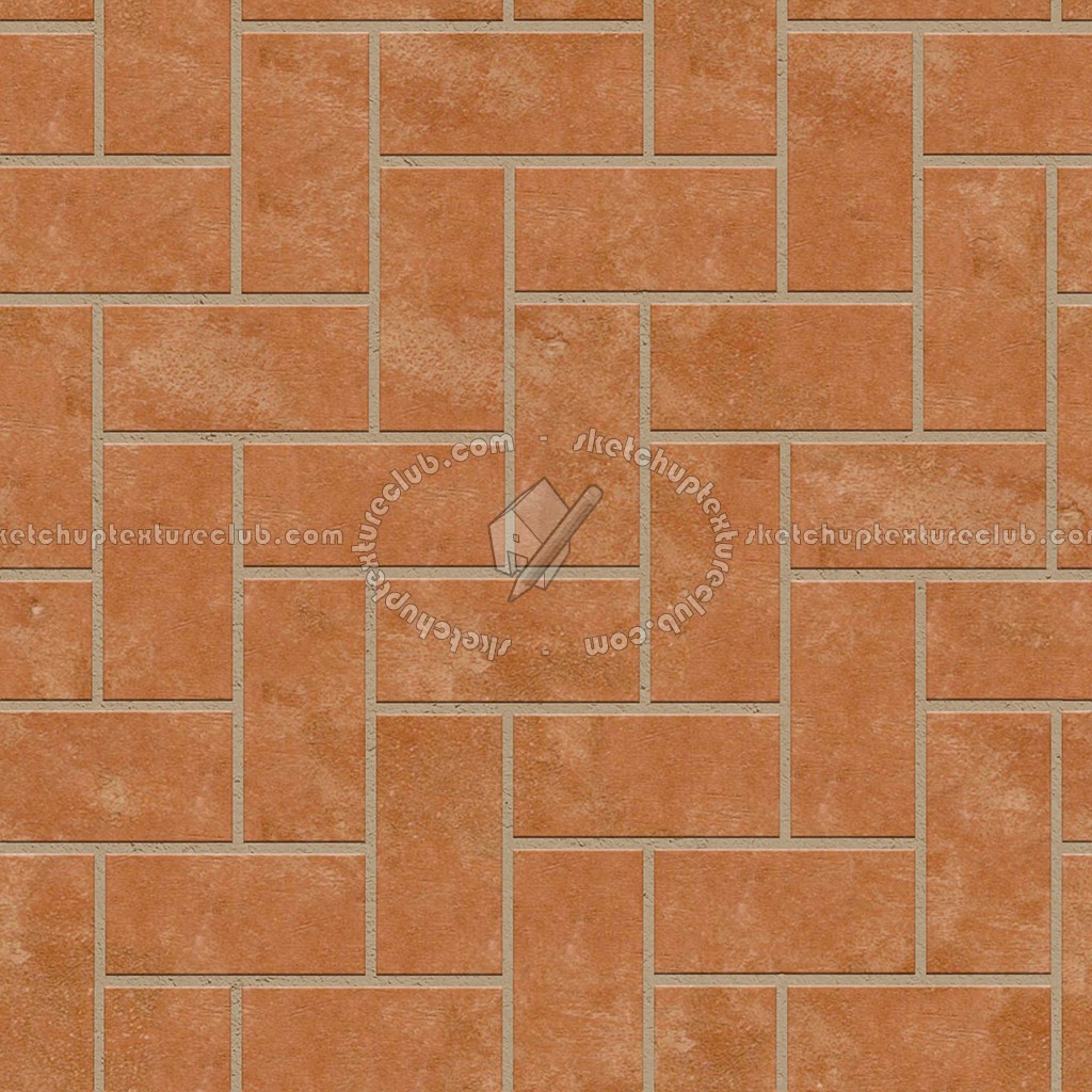 Textures   -   ARCHITECTURE   -   PAVING OUTDOOR   -   Terracotta   -   Herringbone  - Cotto paving herringbone outdoor texture seamless 06749 (seamless)