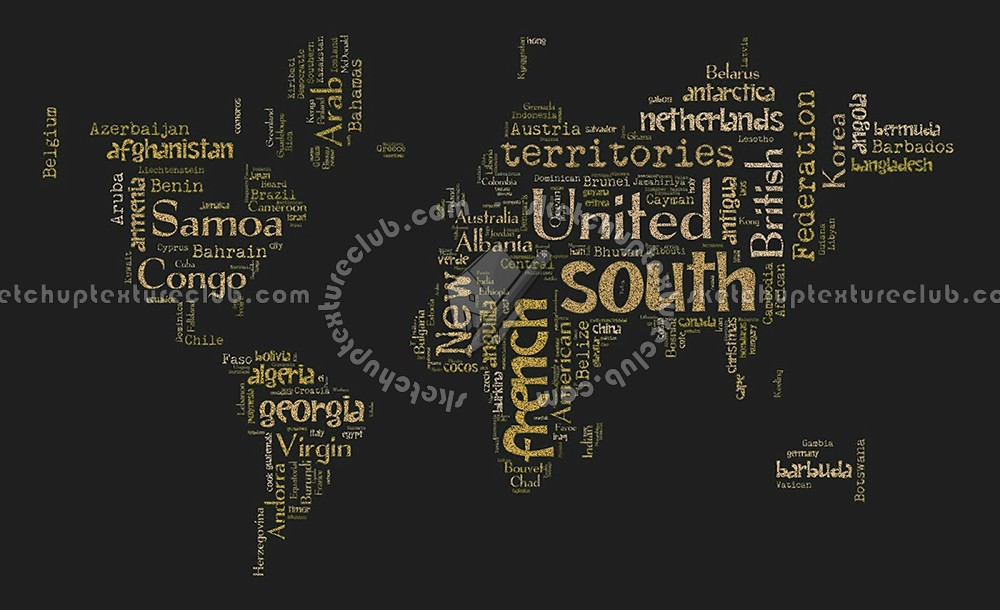 Textures - ARCHITECTURE - DECORATIVE PANELS - World maps - Chalkboard maps - Chalkboard interior decorative world map 03114