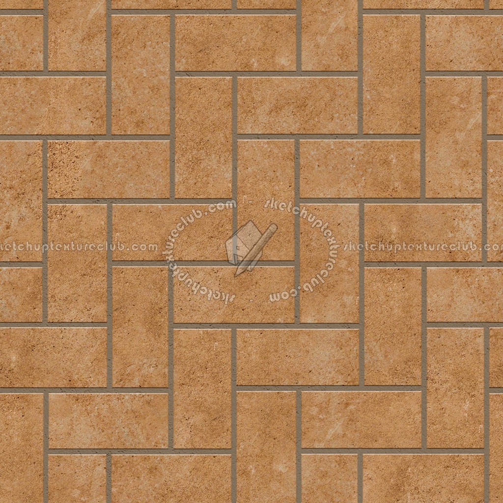 Textures - ARCHITECTURE - PAVING OUTDOOR - Terracotta - Herringbone - Cotto paving herringbone outdoor texture seamless 06750 (seamless)