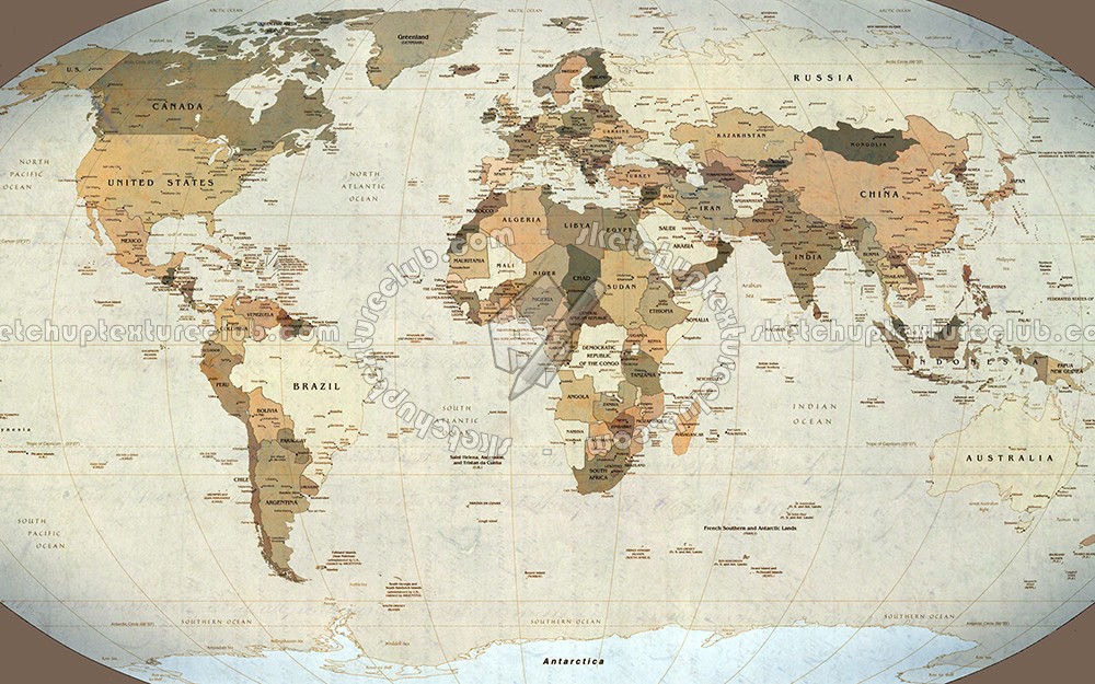 Textures   -   ARCHITECTURE   -   DECORATIVE PANELS   -   World maps   -   Various maps  - Mural map interior decoration 03185