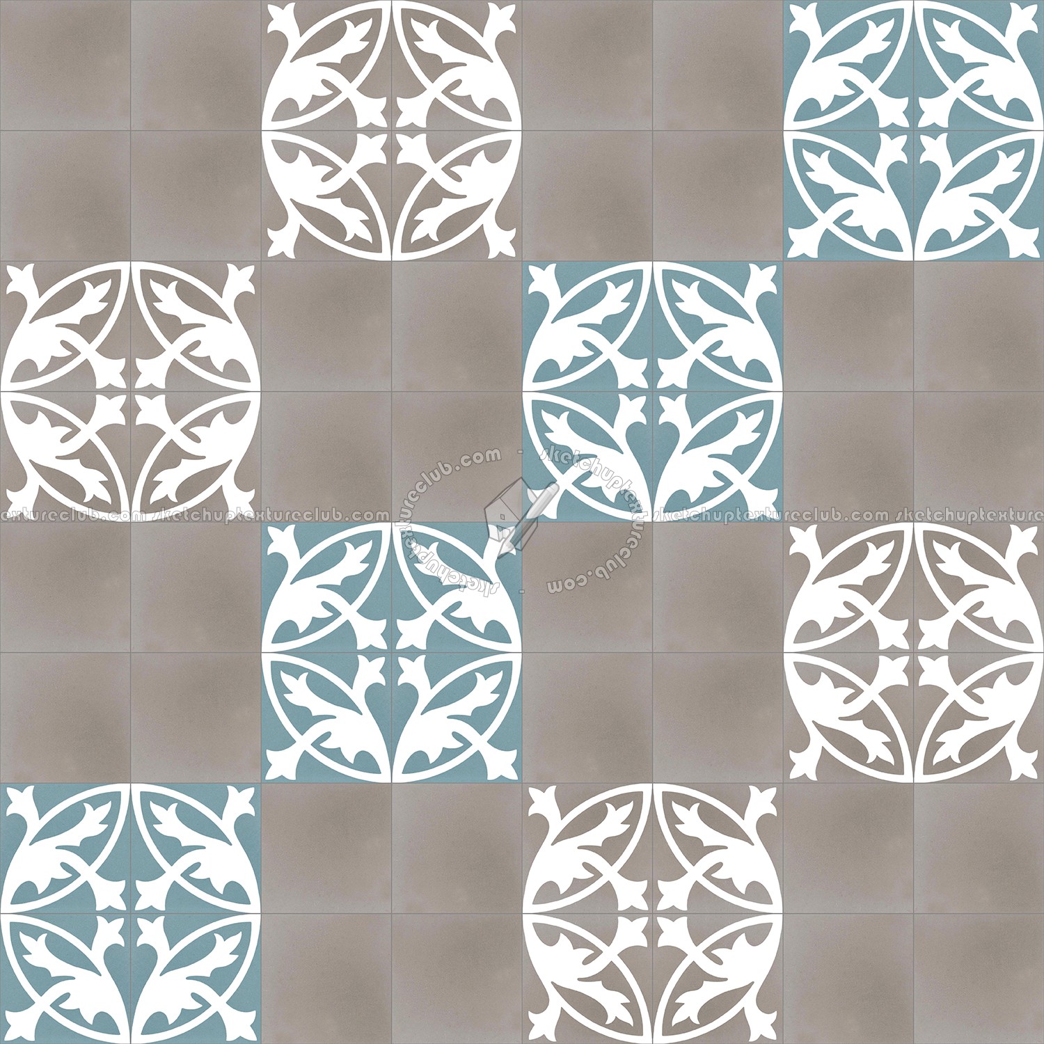 Textures - ARCHITECTURE - TILES INTERIOR - Cement - Encaustic - Encaustic - Traditional encaustic cement ornate tile texture seamless 13459 (seamless)