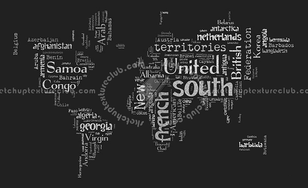 Textures - ARCHITECTURE - DECORATIVE PANELS - World maps - Chalkboard maps - Chalkboard interior decorative world map 03115