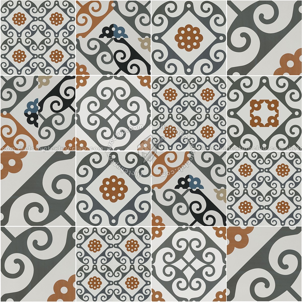 Patchwork tile texture  seamless 16613