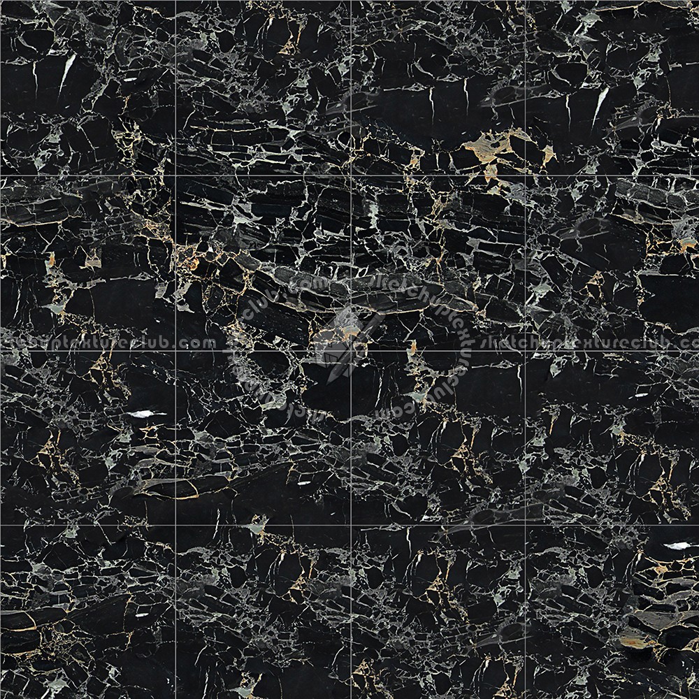 Textures - ARCHITECTURE - TILES INTERIOR - Marble tiles - Black - Portoro black marble tile texture seamless 14136 (seamless)