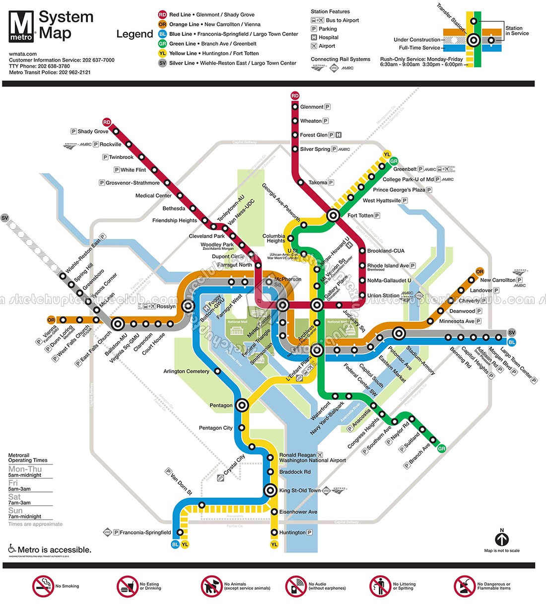 Textures   -   ARCHITECTURE   -   DECORATIVE PANELS   -   World maps   -   Metrò maps  - Washington metro map 03152