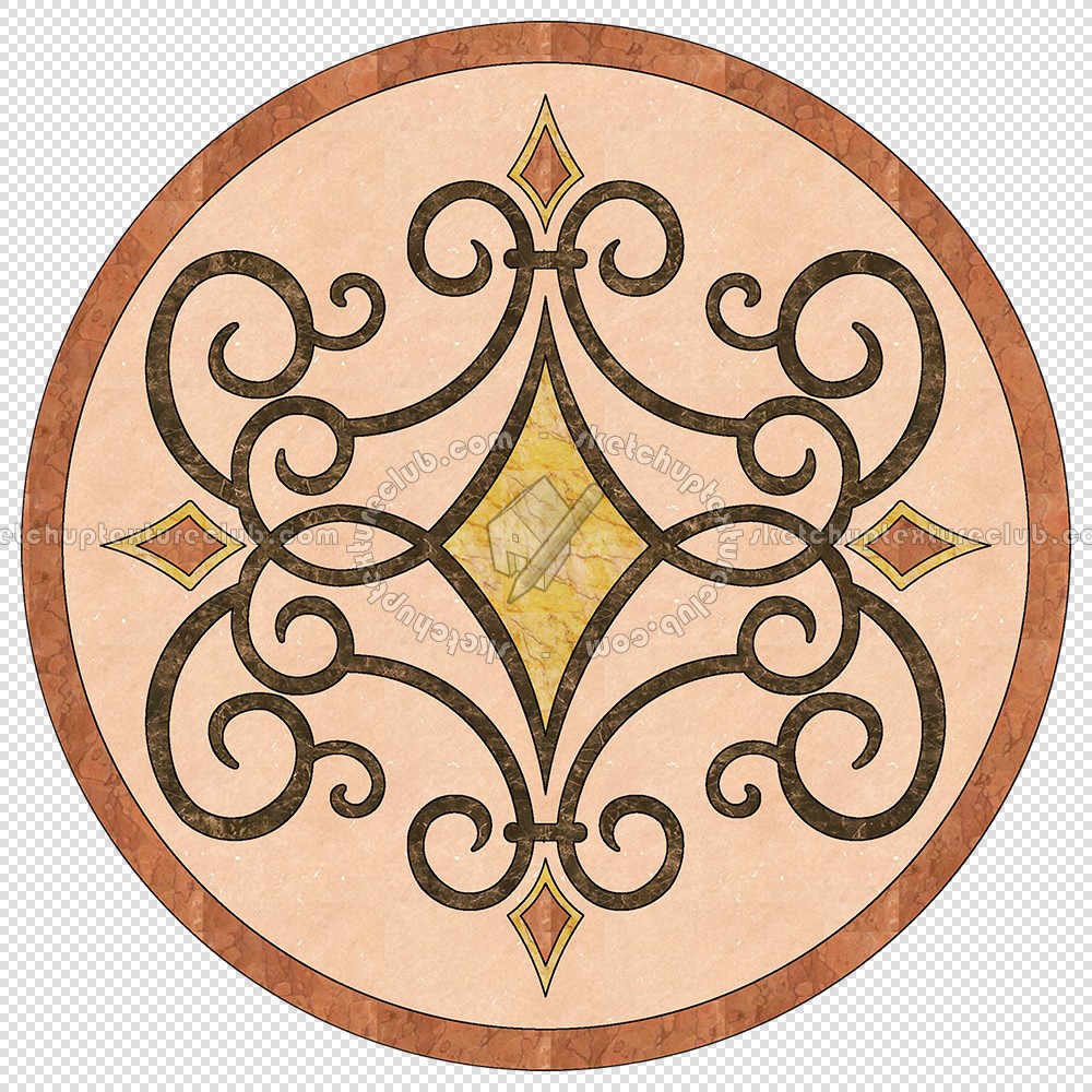 Textures - ARCHITECTURE - TILES INTERIOR - Water Jet - Medallions - Water jet medallion texture 17075