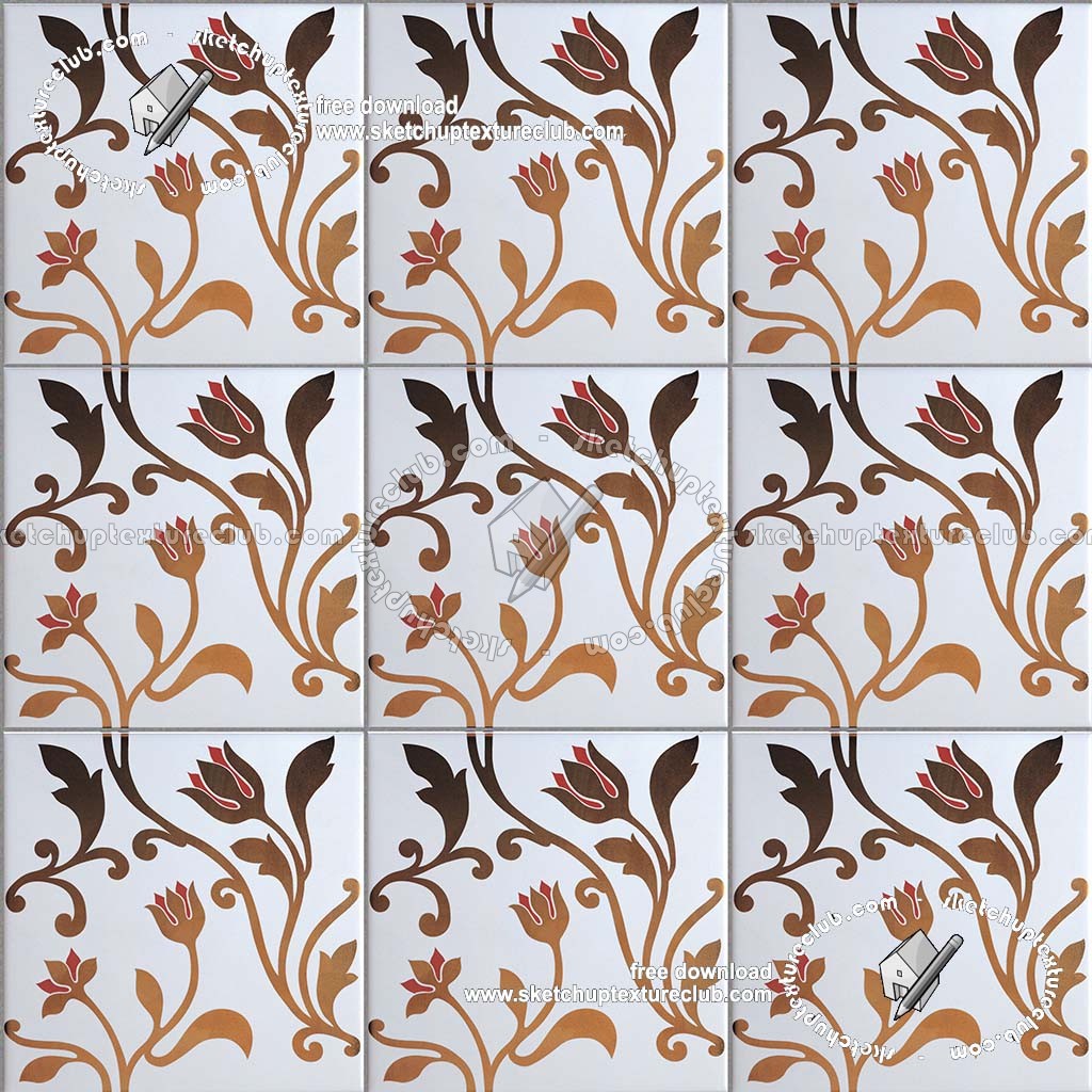 Textures   -   ARCHITECTURE   -   TILES INTERIOR   -   Ornate tiles   -   Floral tiles  - Ceramic gold floral tiles texture seamless 19188 (seamless)