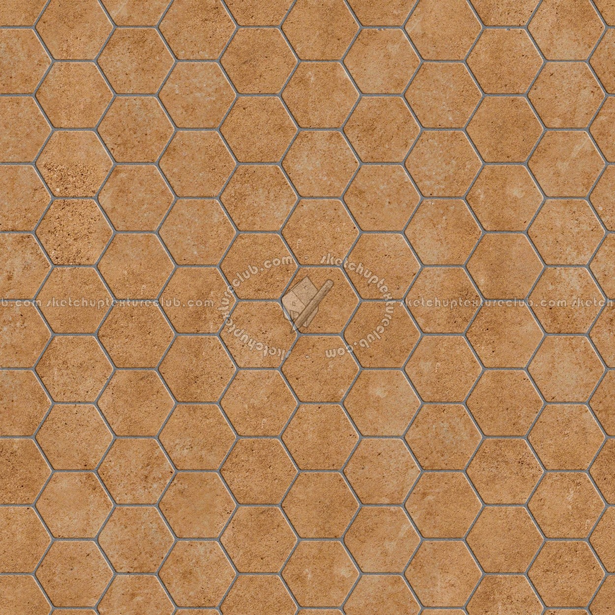 Textures - ARCHITECTURE - TILES INTERIOR - Terracotta tiles - Tuscany hexagonal terracotta tile texture seamless 16037 (seamless)