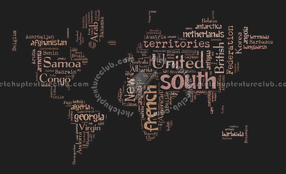 Textures - ARCHITECTURE - DECORATIVE PANELS - World maps - Chalkboard maps - Chalkboard interior decorative world map 03117