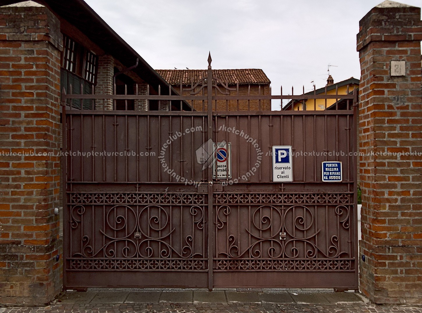 Textures - ARCHITECTURE - BUILDINGS - Gates - Old rusty iron entrance gate texture 18593